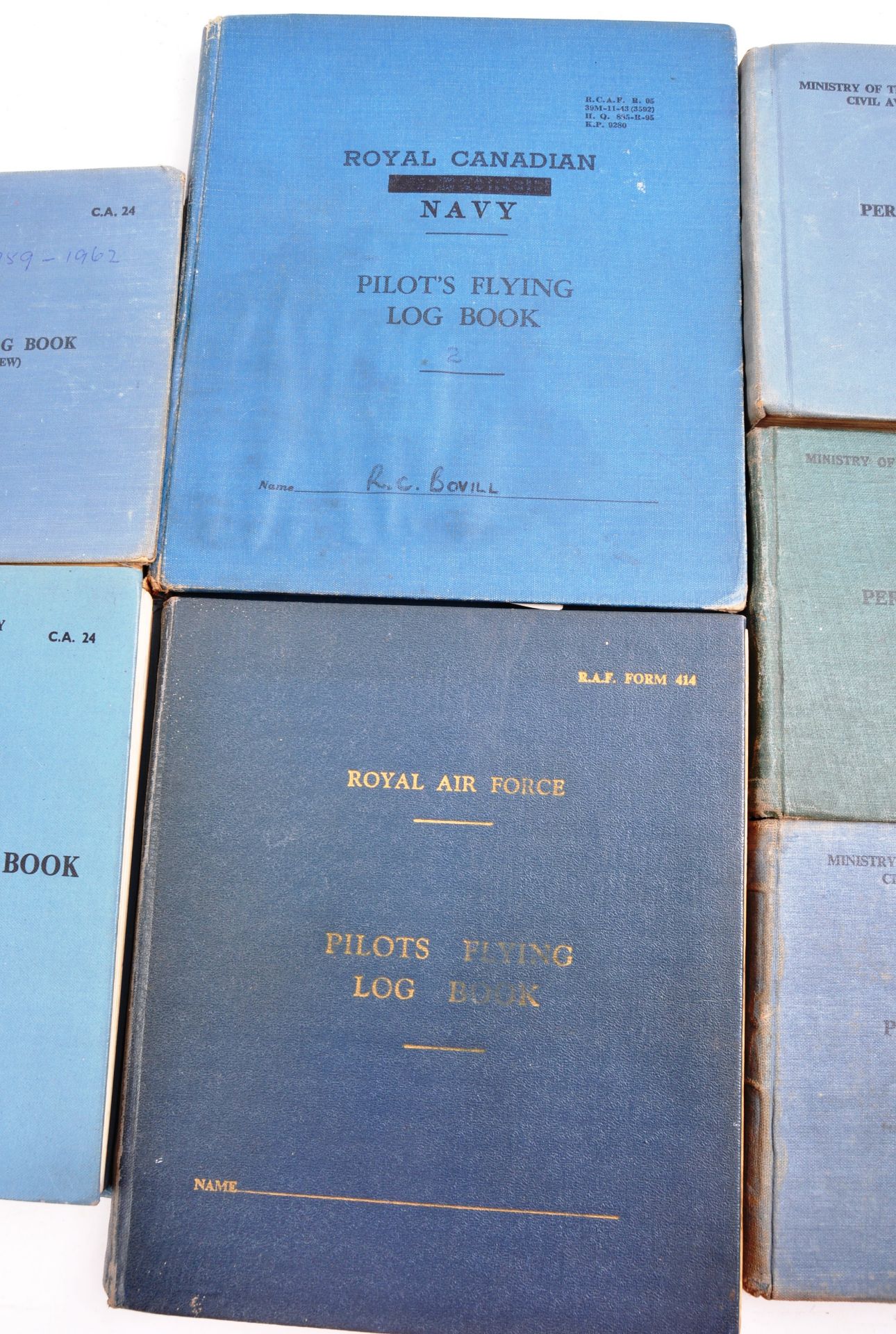 WWII SECOND WORLD WAR - COMPLETE SET OF PILOT'S LOGBOOKS (7) - Image 3 of 8