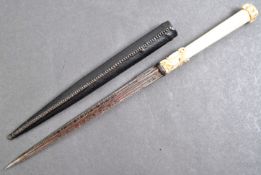 SOUTH EUROPEAN STILETTO DAGGER WITH IVORY HANDLE