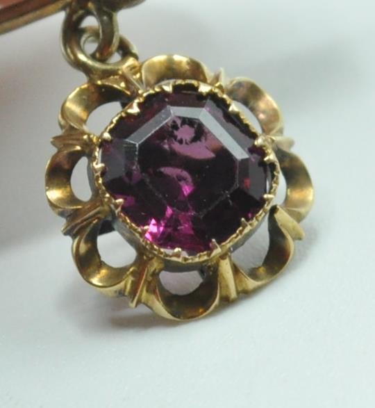 VICTORIAN GARNET DROP EARRINGS - Image 5 of 5