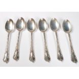 SIX HAWKSWORTH, EYRE & CO SILVER TEASPOONS