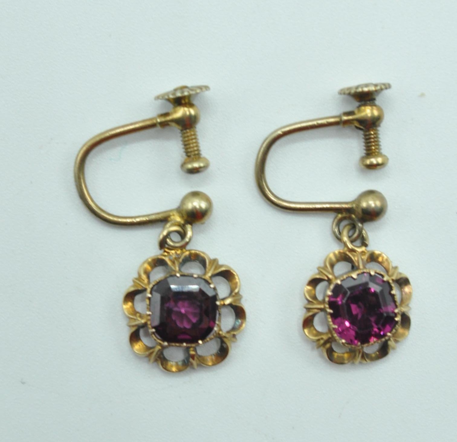 VICTORIAN GARNET DROP EARRINGS - Image 3 of 5