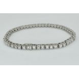 FRENCH 18CT WHITE GOLD & DIAMOND TENNIS BRACELET