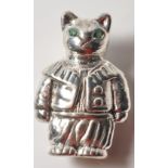 STAMPED 925 SILVER PIN CUSHION IN THE FORM OF A CAT.