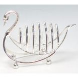 SILVER PLATED SWAN TOAST RACK.