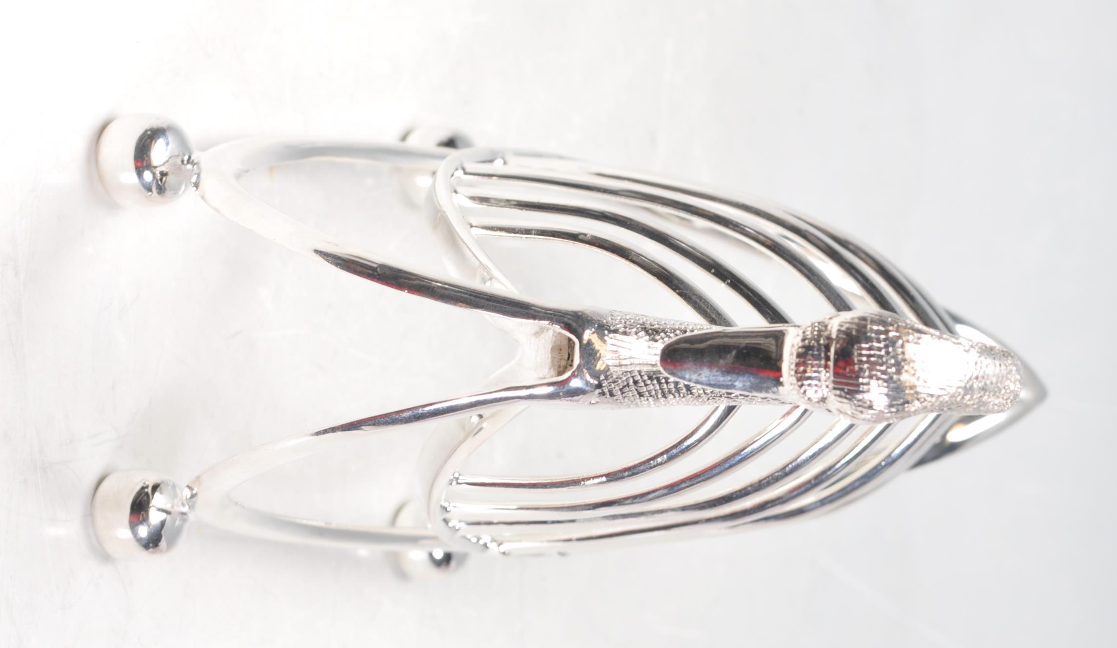 SILVER PLATED SWAN TOAST RACK. - Image 3 of 4