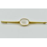 18CT GOLD & MOONSTONE KNIFE BAR BROOCH