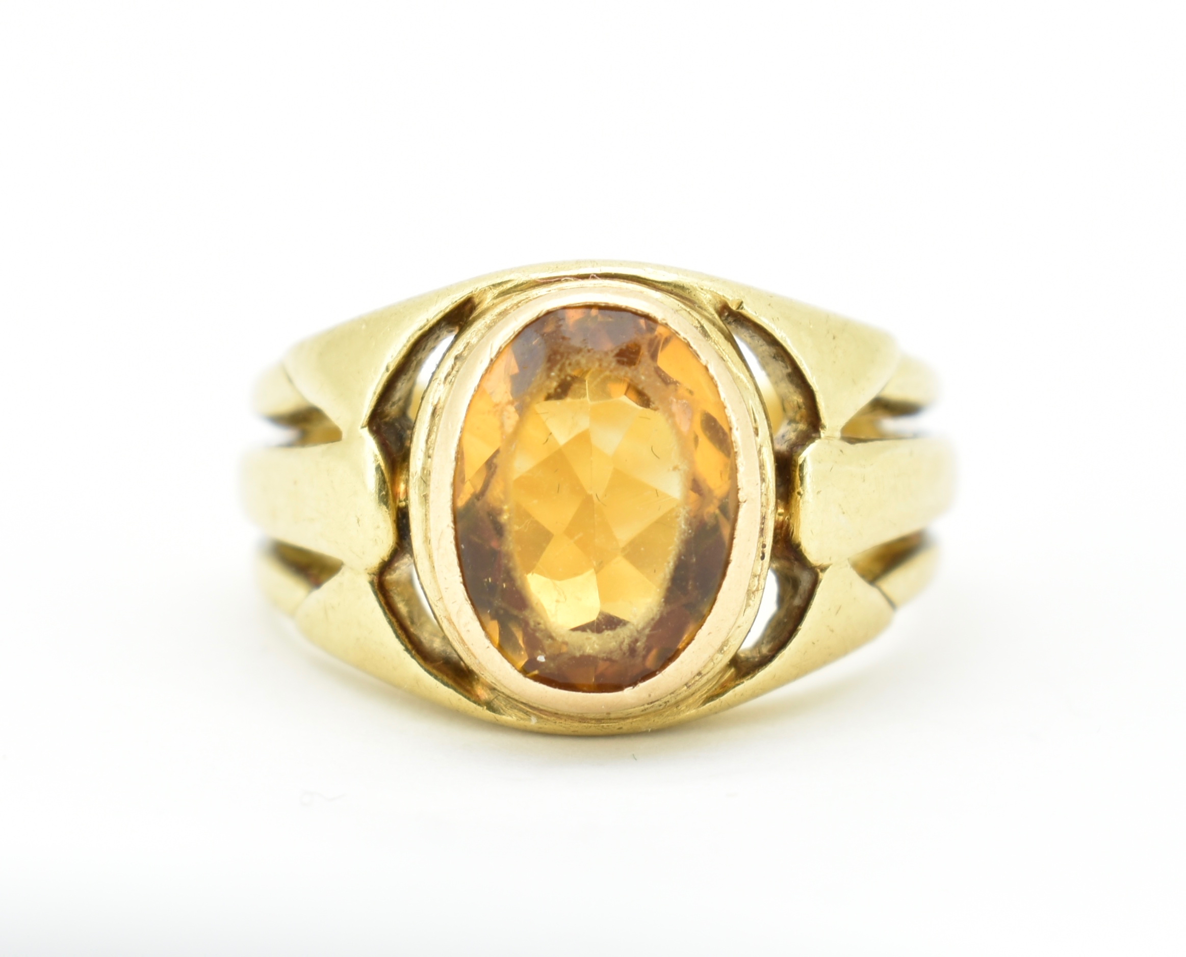 A FRENCH ART NOUVEAU 18CT GOLD AND CITRINE RING - Image 6 of 6