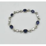 FRENCH PLATINUM SAPPHIRE & DIAMOND BRACELET