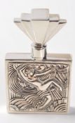 STAMPED STERLING SILVER ART DECO STYLE PERFUME BOTTLE.