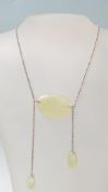 SILVER WHITE METAL JADE PANEL NECKLACE