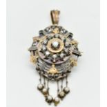 FRENCH 18CT GOLD & DIAMOND BROOCH PIN PENDANT