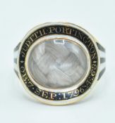 GEORGIAN BLACK & WHITE ENAMEL MOURNING RING