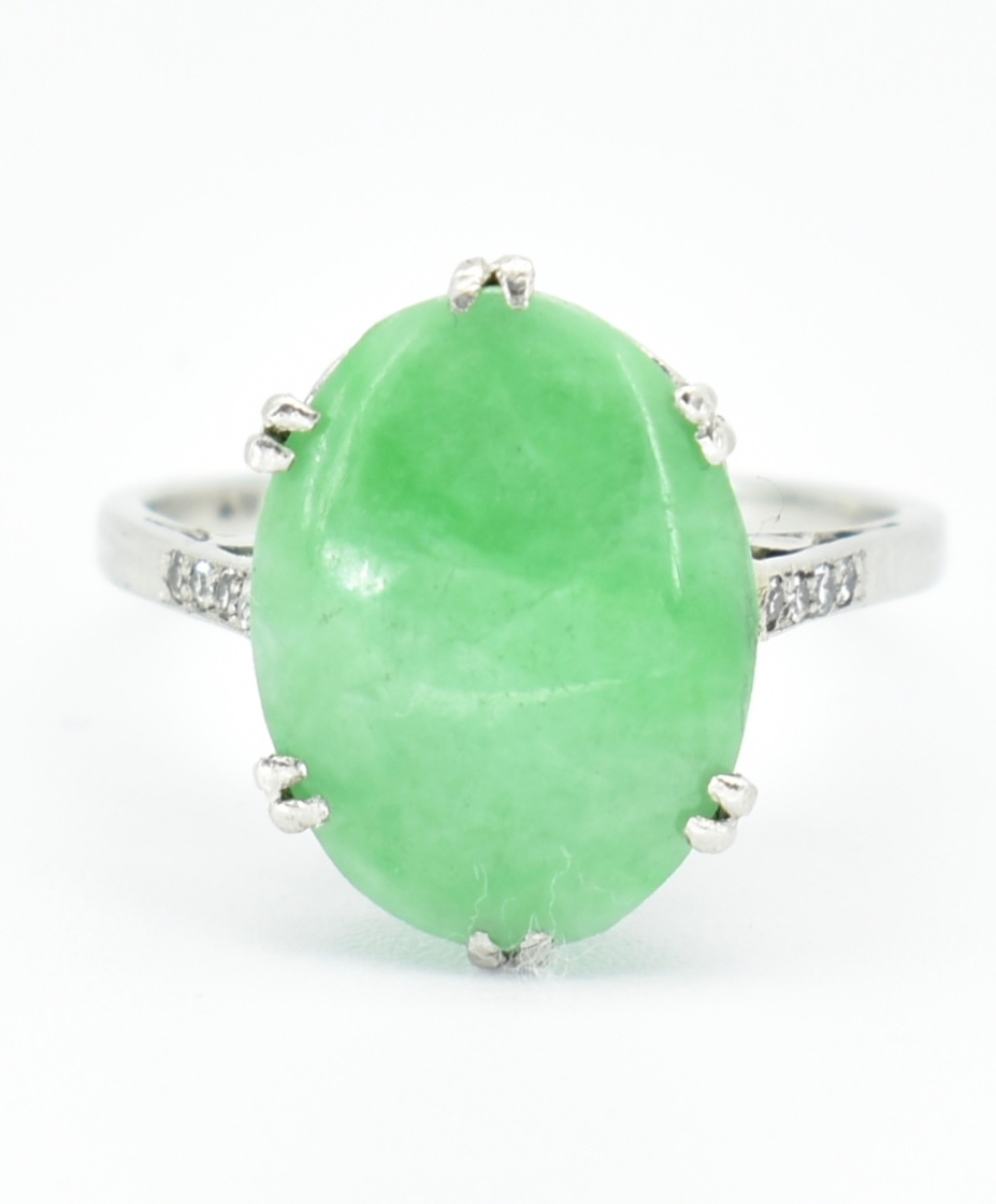 PLATINUM JADE & DIAMOND RING