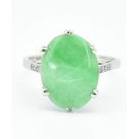 PLATINUM JADE & DIAMOND RING