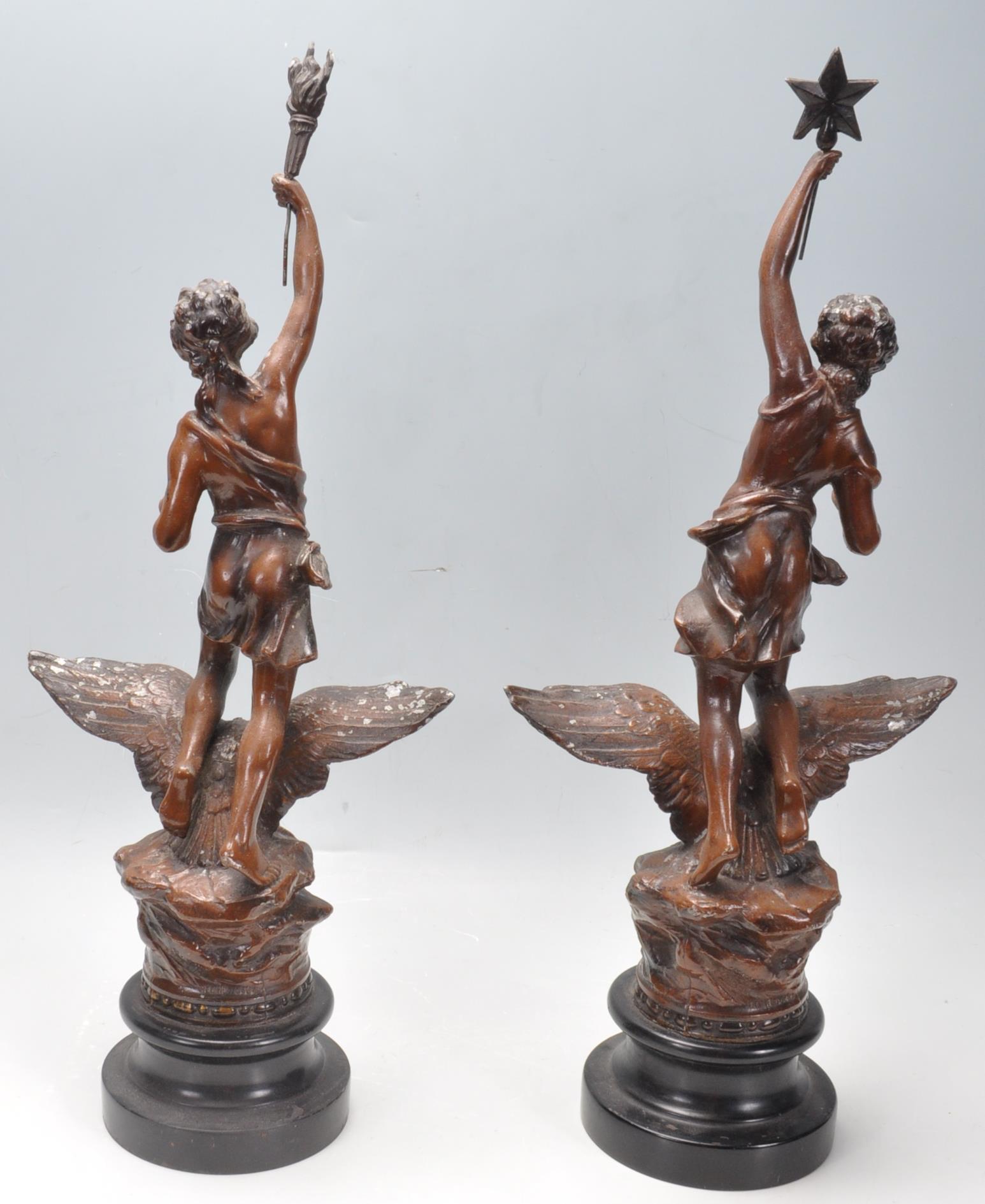 PAIR OF EARLY 20TH CENTURY FRENCH SPELTER - Image 6 of 6