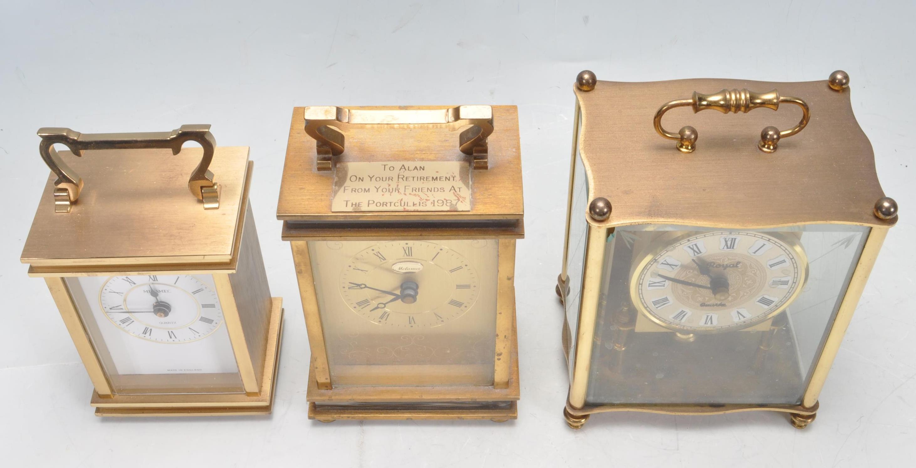 COLLECTION OF VNTAGE 20TH CENTURY CARRIAGE CLOCKS - Image 5 of 6