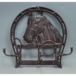 VINTAGE STYLE CAST METAL HORSES HEAD COAT HOOK