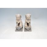 PAIR OF TWO 20TH CENTURY SOAPSTONE TEMPLE DOGS