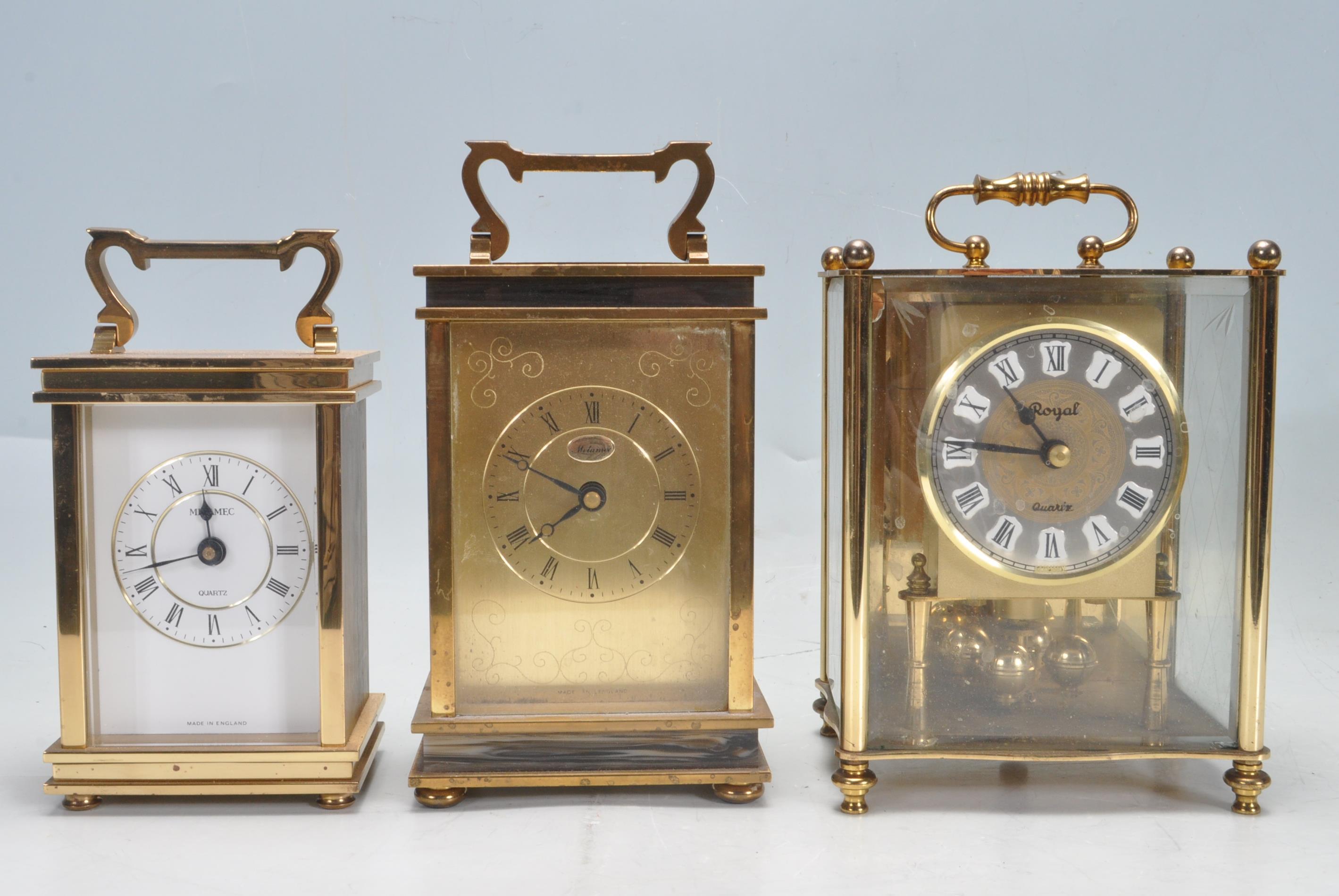 COLLECTION OF VNTAGE 20TH CENTURY CARRIAGE CLOCKS - Image 3 of 6