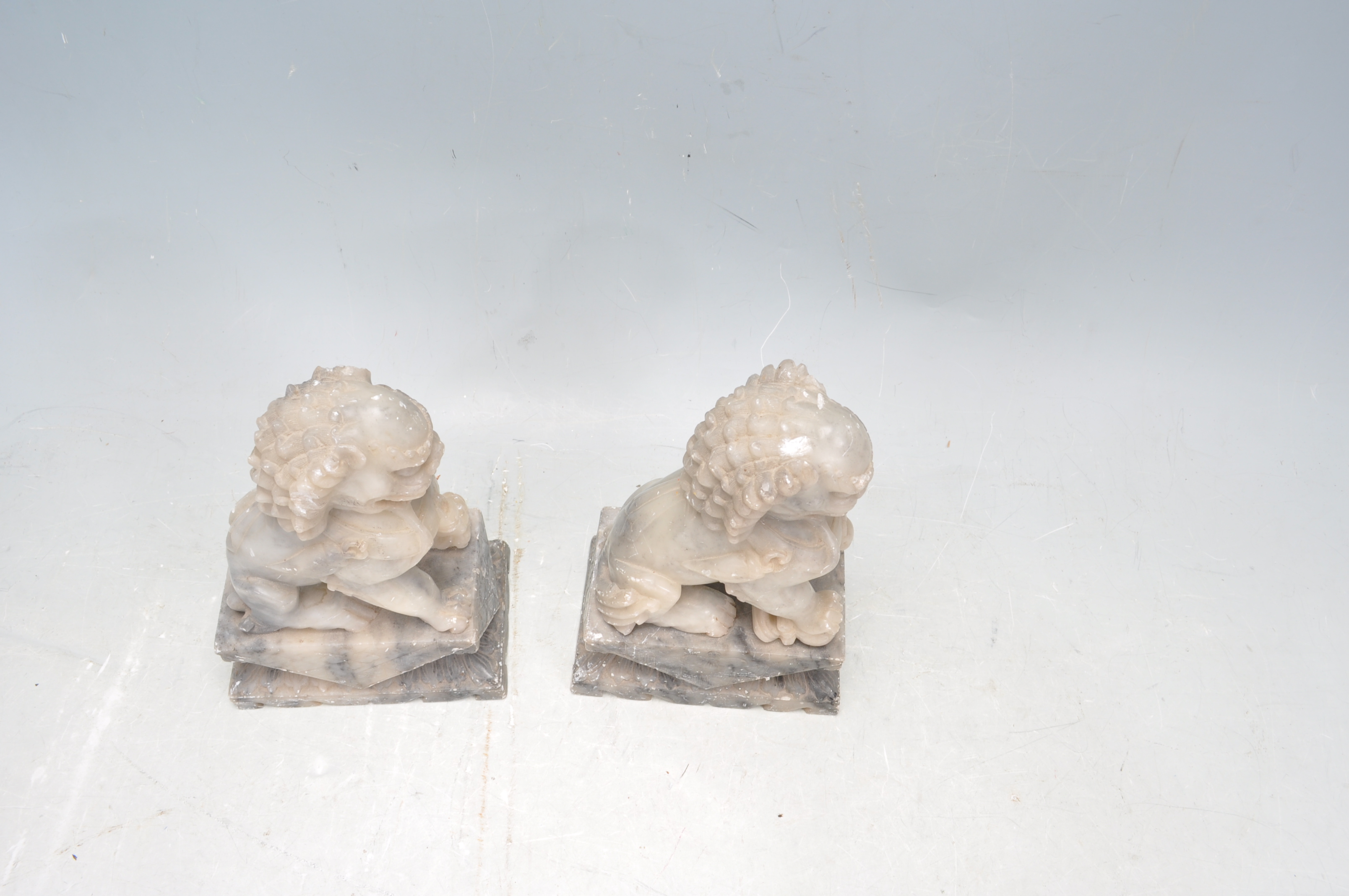 PAIR OF TWO 20TH CENTURY SOAPSTONE TEMPLE DOGS - Image 5 of 6