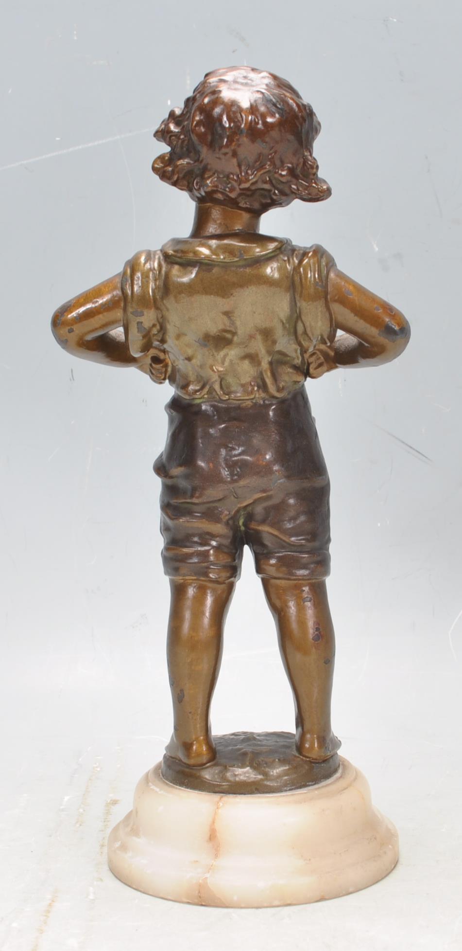 ANTIQUE STYLE FAUX BRONZE CHILDREN FIGURINE STATUE - Image 3 of 6