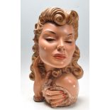 ART DECO STYLE PLATER BUST OF A 1950’S LADY