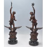 PAIR OF EARLY 20TH CENTURY FRENCH SPELTER