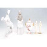 GROUP OF 20TH CENTURY ENGLISH AND CONTINENTAL CERAMIC PORCELAIN FIGURINES