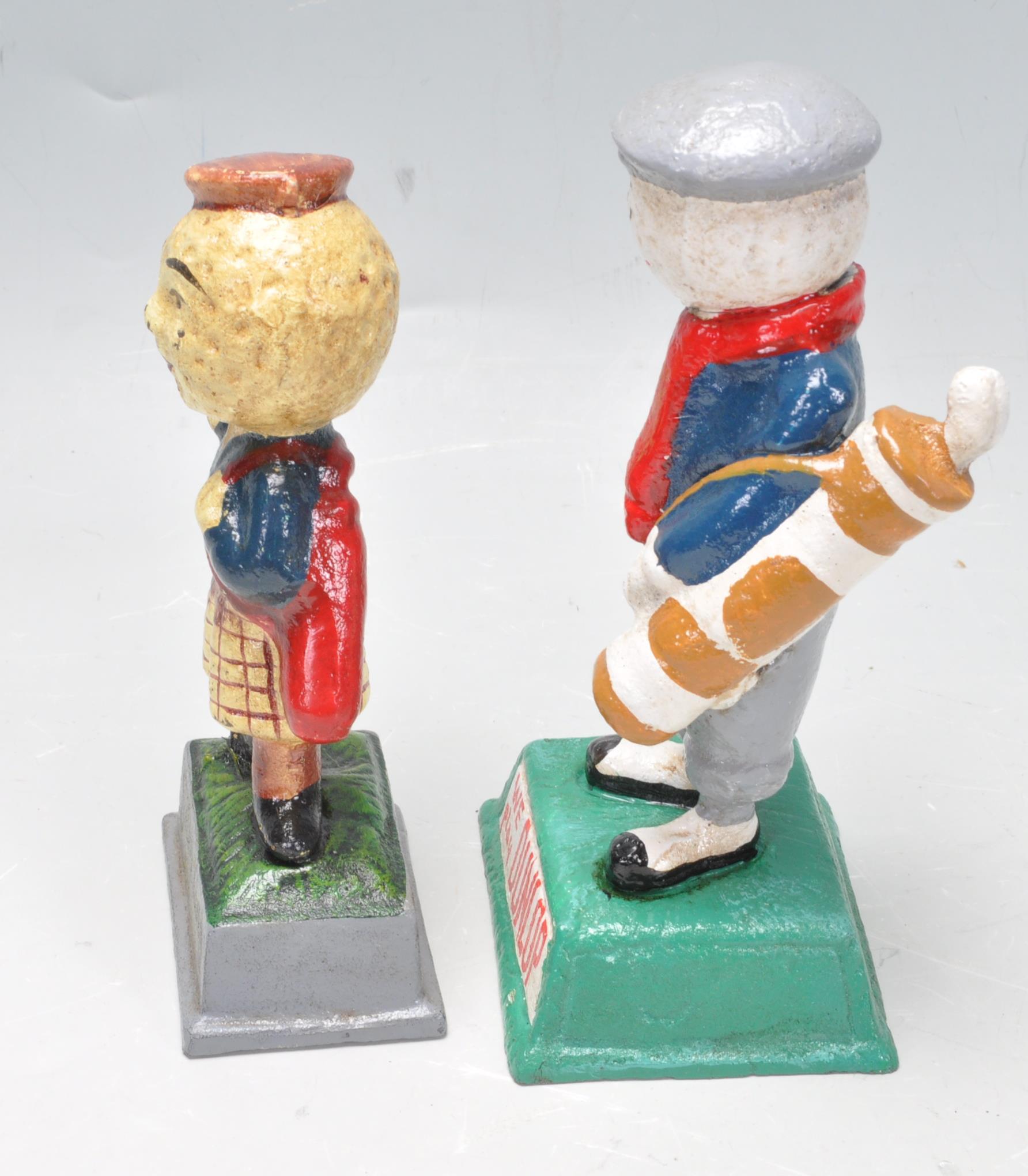 OF GOLFING INTEREST - TWO VINTAGE STYLE CAST METAL POLYCHROME FIGURINES - Image 3 of 4