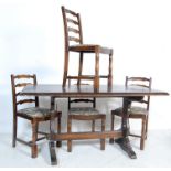 RETRO VINTAGE LATE 20TH CENTURY ERCOL STYLE DINING TABLE AND CHAIRS
