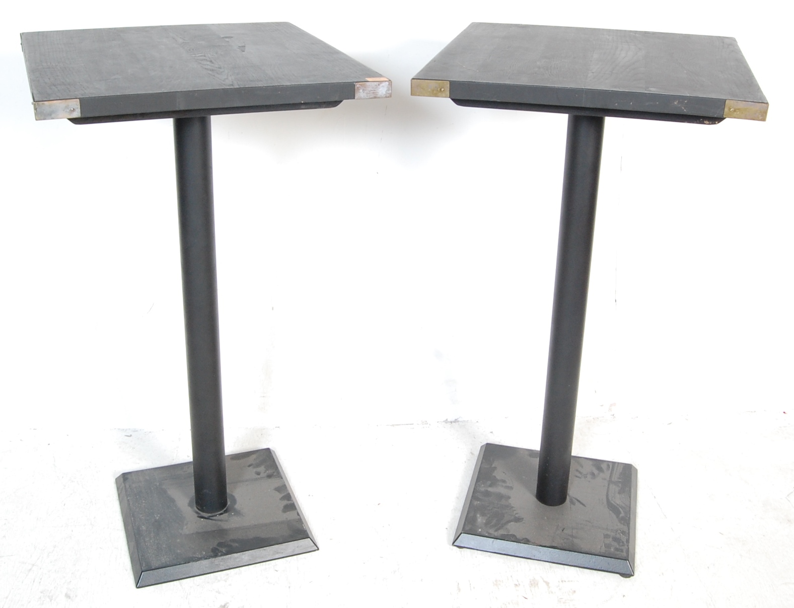 PAIR OF CONTEMPORARY EBONISED WOOD BAR TABLES - Image 2 of 4