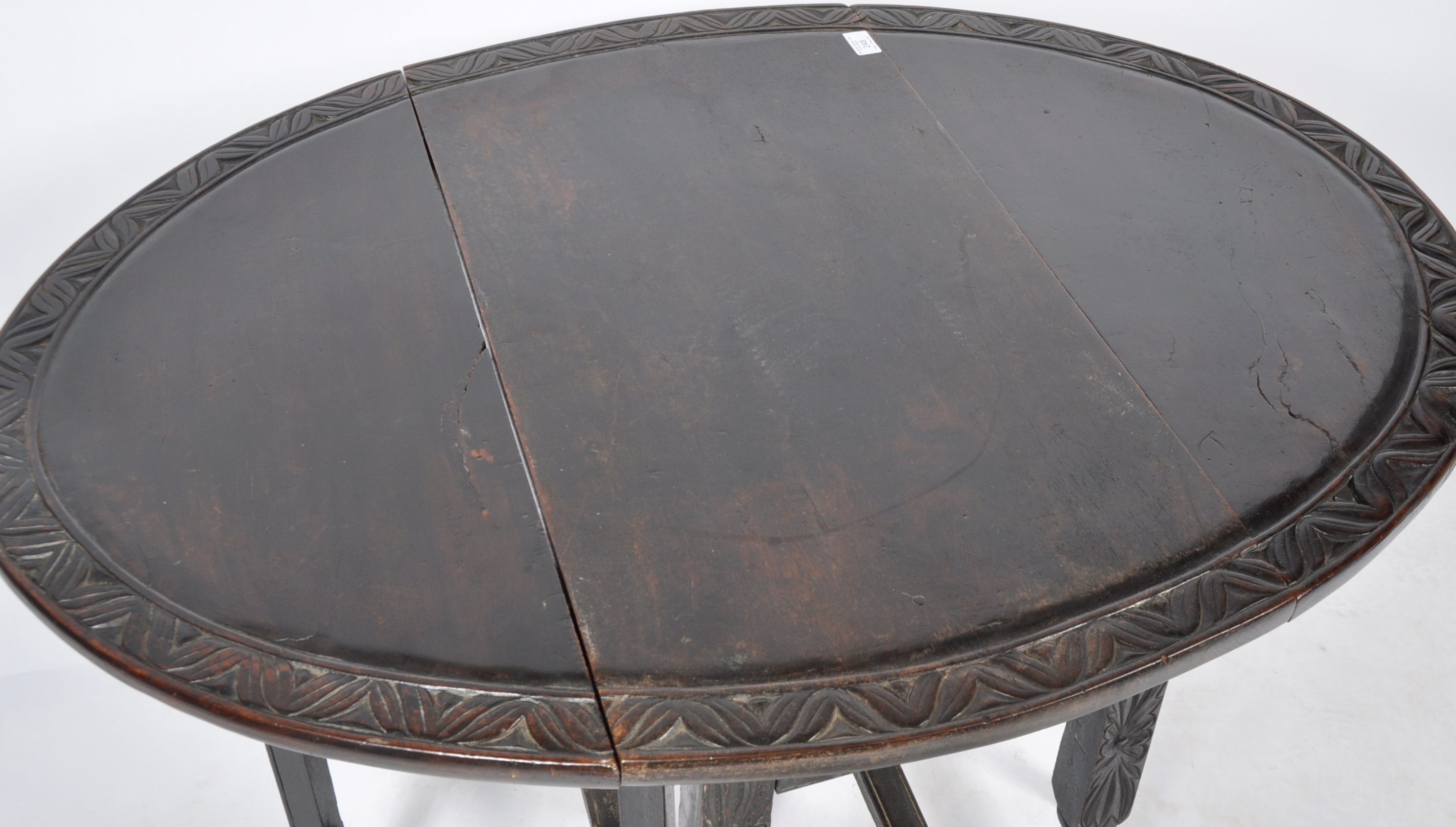 JOHN MURPHY 18TH CENTURY GEORGIAN OAK GATE LEG TABLE - Image 6 of 8