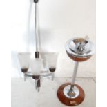 RETRO VINTAGE FLOOR STANDING ASH TRAY AND CEILING LIGHT