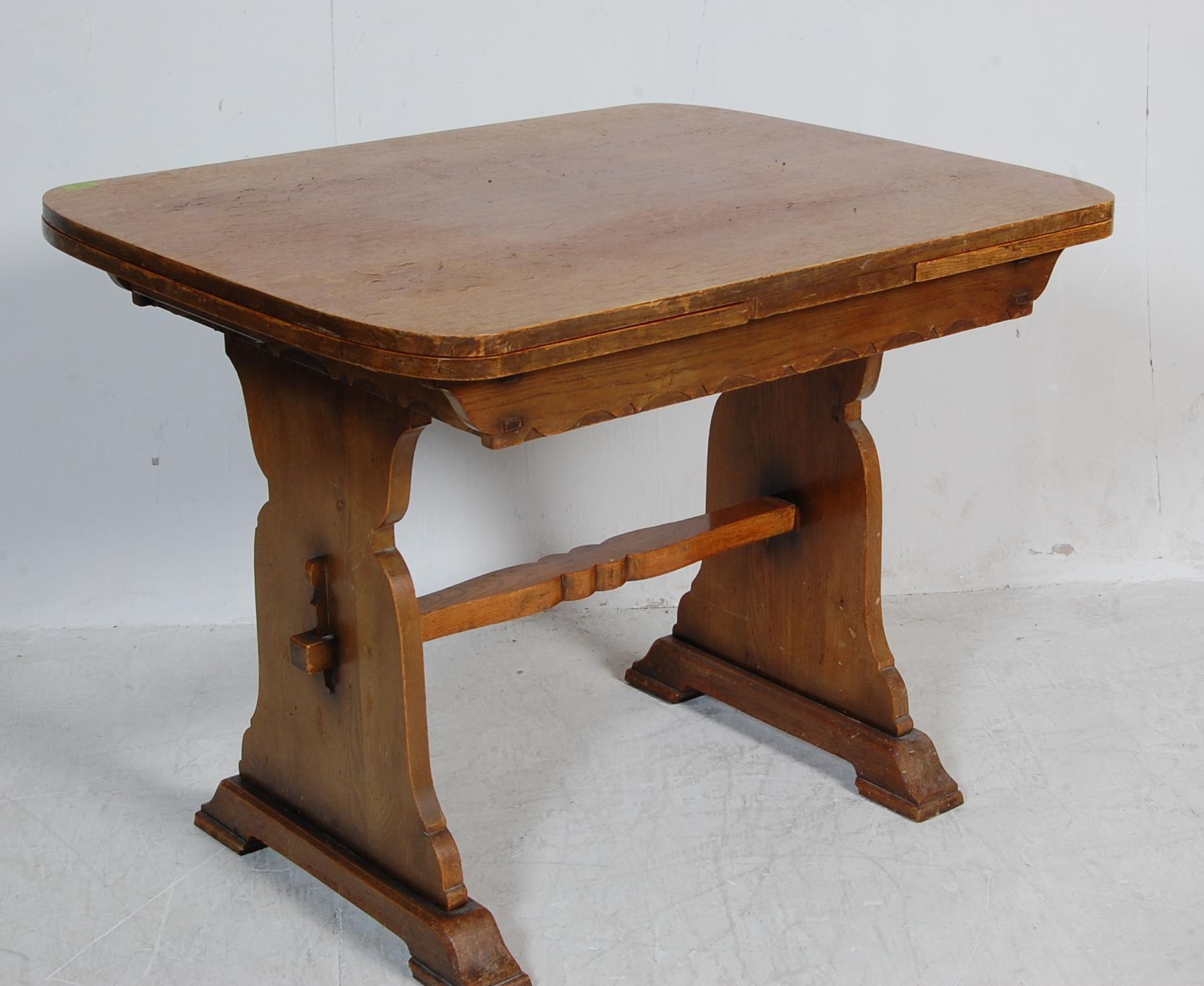 1940’S OAK EXTENDING DRAW LEAF DINING TABLE - Image 2 of 5