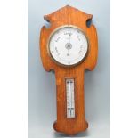 ARTS AND CRAFTS OAK WALL MOUNTED ANEROID BAROMETER