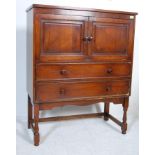 ANTIQUE STYLE OAK BUREAU ON STAND