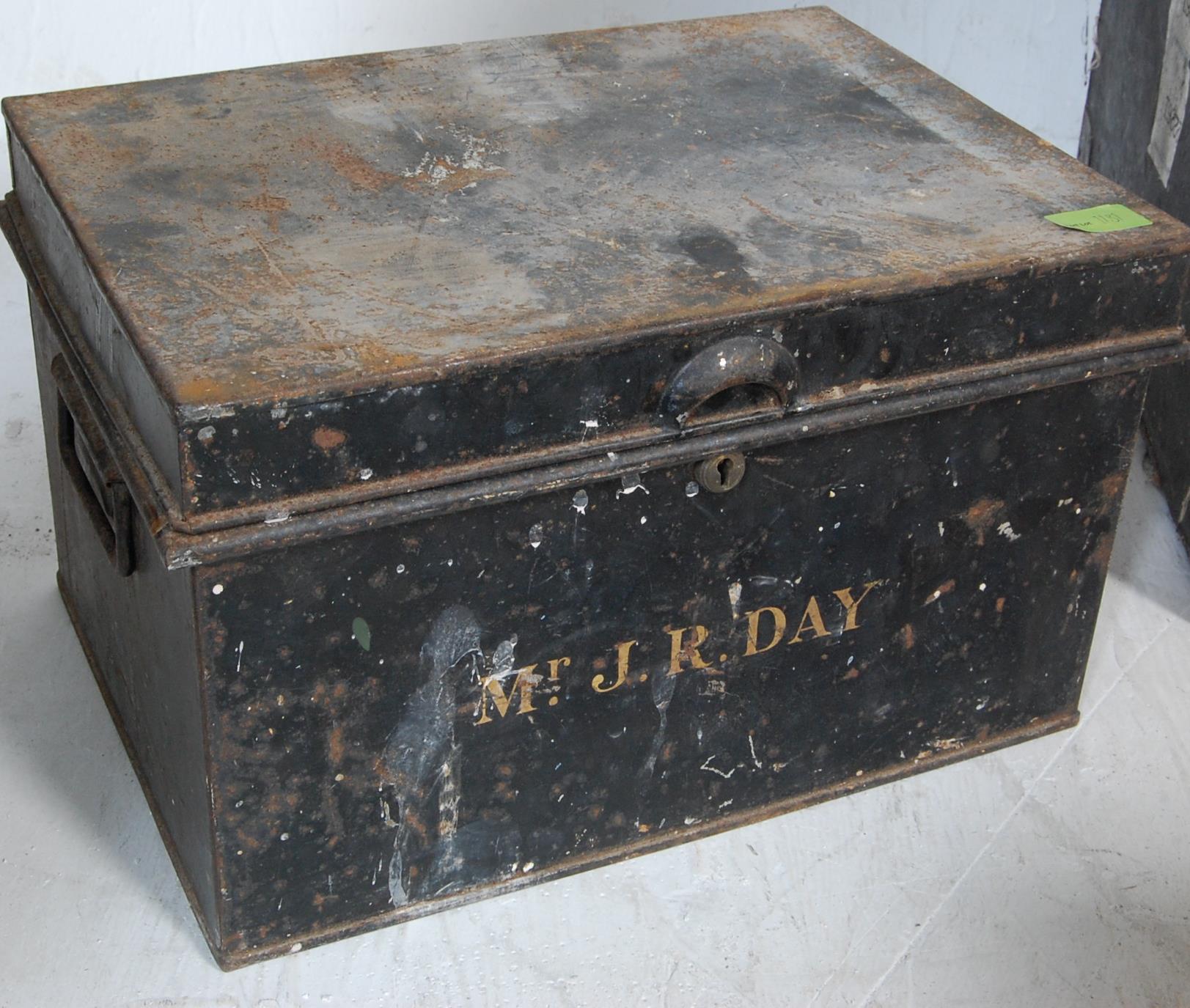 VINTAGE RETRO OAK SEWING BOX AND STRONG BOXES - Image 8 of 8