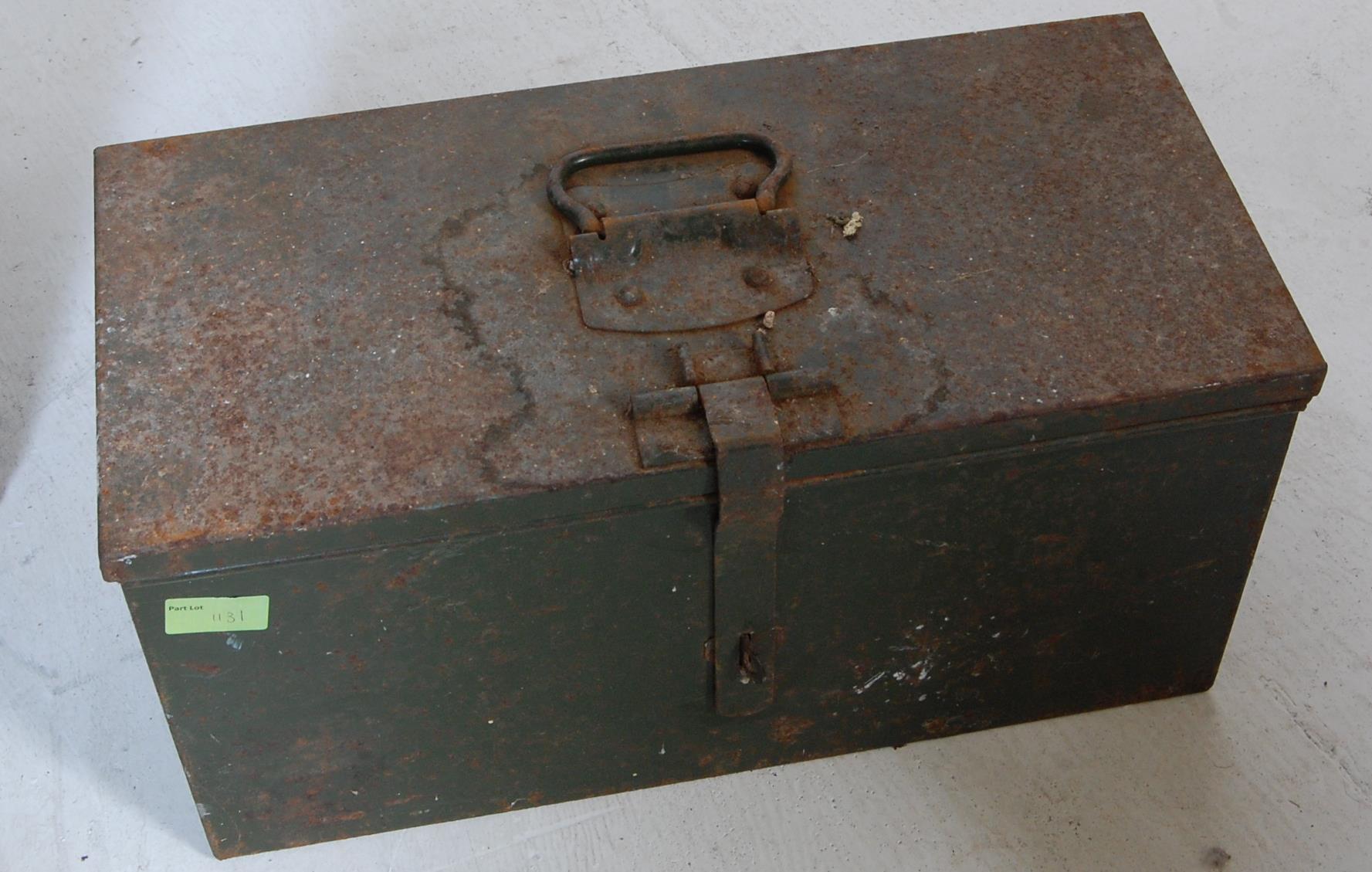 VINTAGE RETRO OAK SEWING BOX AND STRONG BOXES - Image 7 of 8