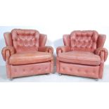 PAIR OF RETRO VINTAGE CHESTERFIELD CLUB CHAIRS