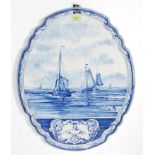19TH CENTURY BLUE AND WHITE DELFT HOLLAND WALL PLAQUE