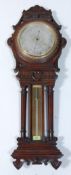 EARLY 20TH CENTURY CARVED OAK BANJO BAROMETER