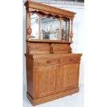 EDWARDIAN WALNUT MIRROR BACK DRESSER CABINET