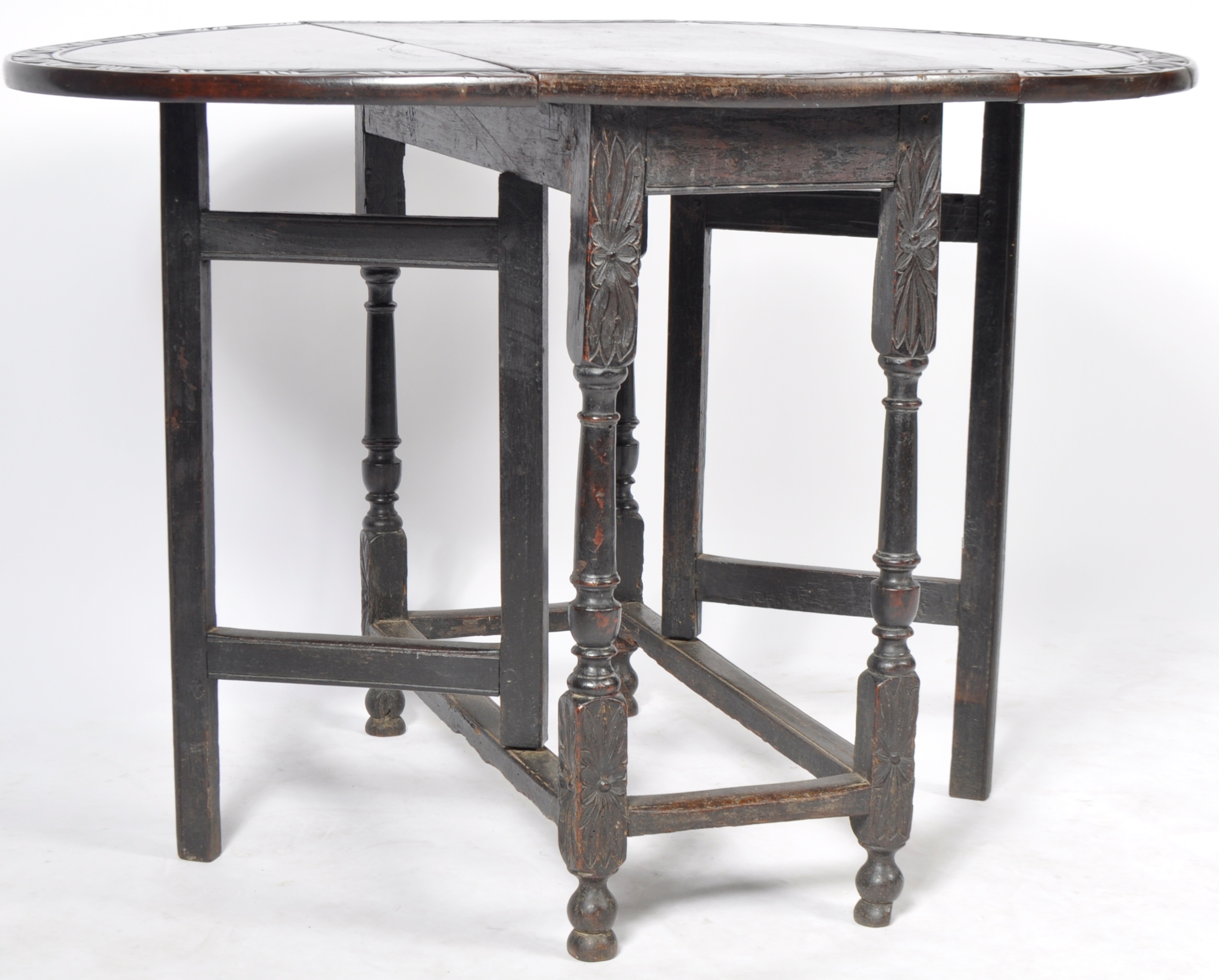 JOHN MURPHY 18TH CENTURY GEORGIAN OAK GATE LEG TABLE - Image 4 of 8