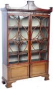 19TH CENTURY MAHOGANY & SATINWOOD DISPLAY CABINET VITRINE