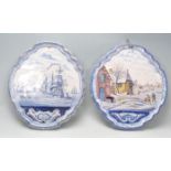 TWO 20TH CENTURY DELFT WALL PLAQUES