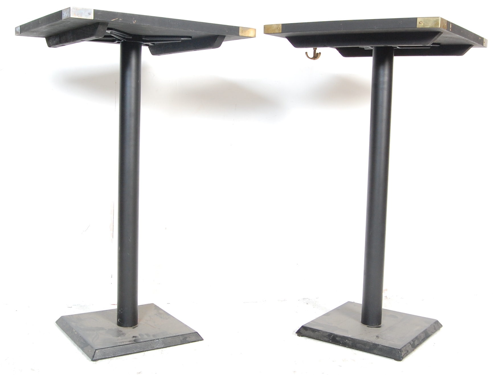 CONTEMPORARY EBONISED WOOD BAR TABLES