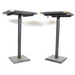 CONTEMPORARY EBONISED WOOD BAR TABLES
