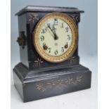 ANTIQUE EBONISED SLATE STYLE MANTEL CLOCK