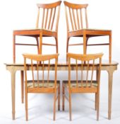 A. H. MACINTOSH & CO. RETRO 1970'S EXTENDING DINING TABLE AND CHAIRS