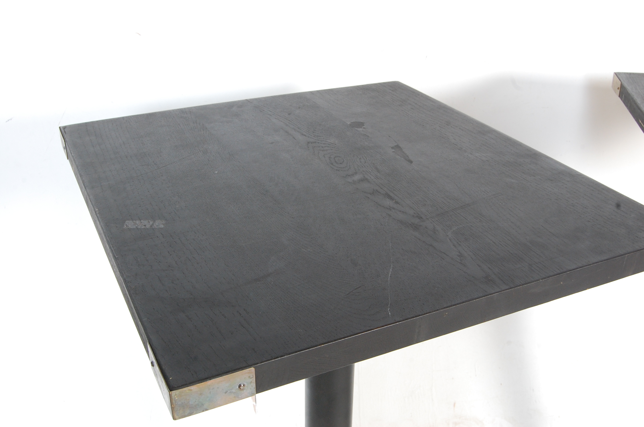 PAIR OF CONTEMPORARY EBONISED WOOD BAR TABLES - Image 3 of 4